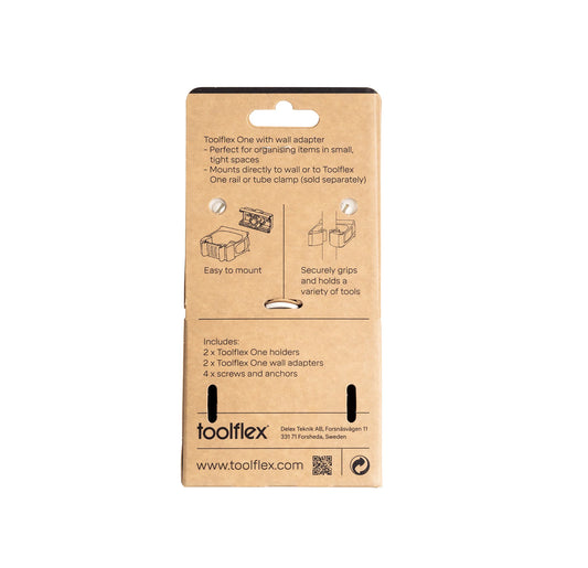 TKH552 - ToolFlex One Universal Holder with Wall Adapter (2-Pack) - Black - Courtclean-temporary